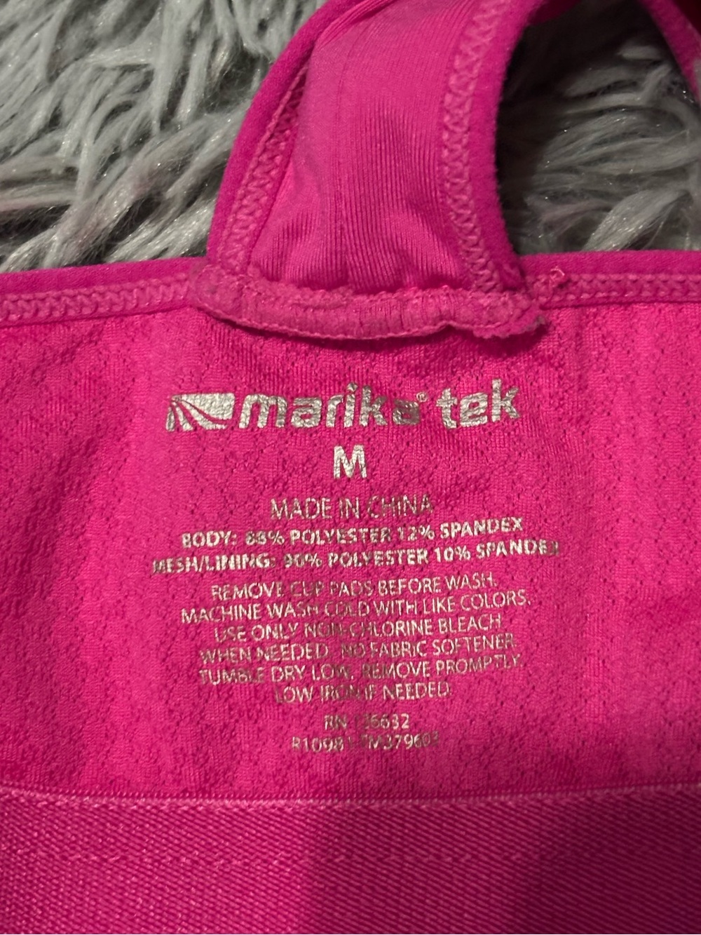 Marika Bright Pink Racerback Sports Bra Tank - Picture 4 of 4
